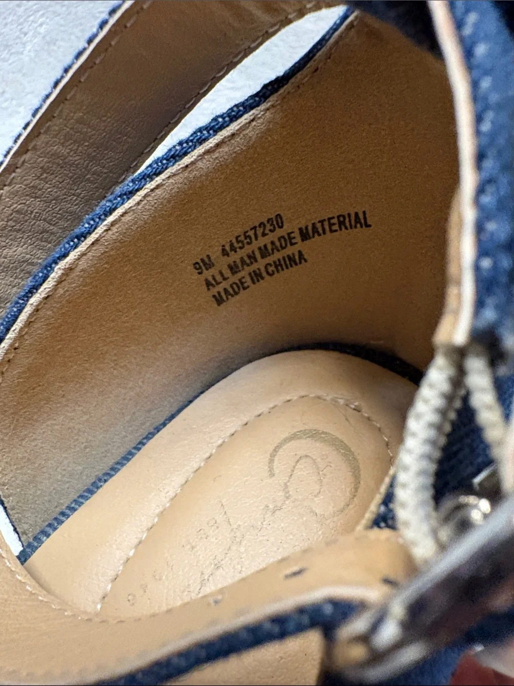 C Comfort Denim Blue Women’s Ankle-Strap Espadrille Wedges Sz: 9M